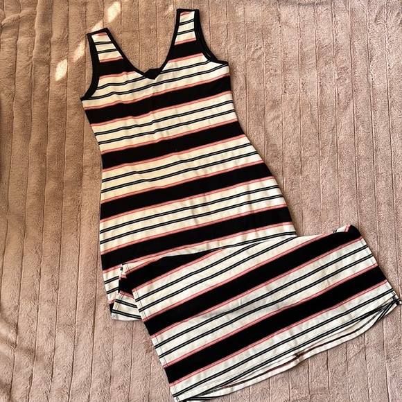 🆕 Dynamite striped back cut-out maxi dress - size large - Picture 1 of 11